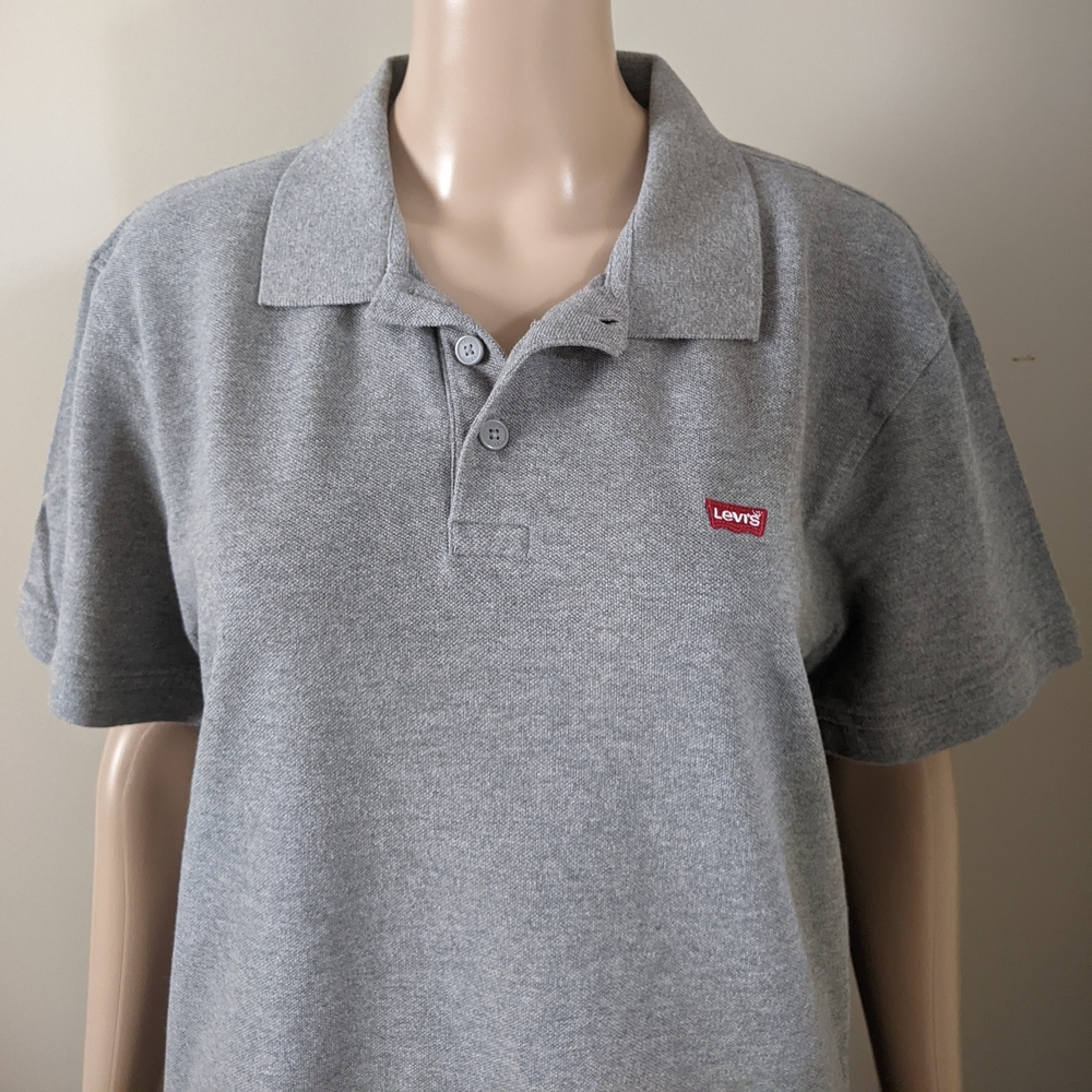 Levi's Gray Polo Tshirt, Men's Large